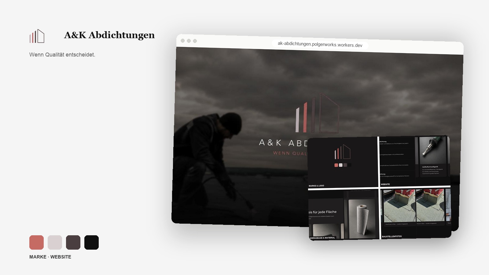 Marke und Website von A&K Abdichtungen