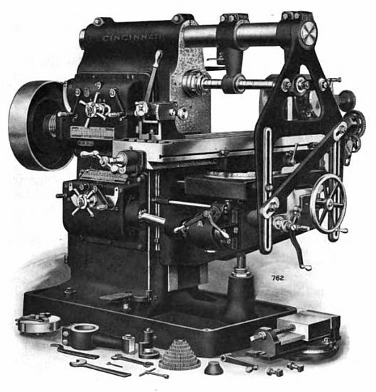 Horizontale Universal-Fräsmaschine der Cincinnati Milling Machine Company, Abbildung aus einer Fachpublikation von 1919.
